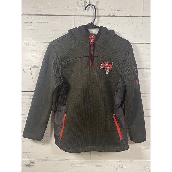 Tampa Bay Buccaneers Youth 1/4 Zip Hoodie Sweatshirt By NFL Team Apparel Youth L - Picture 1 of 8